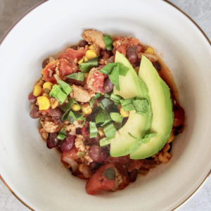 Healthy, easy turkey chili that cooks in one pot for healthy goodness all week long