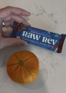 Raw Rev bar and an orange